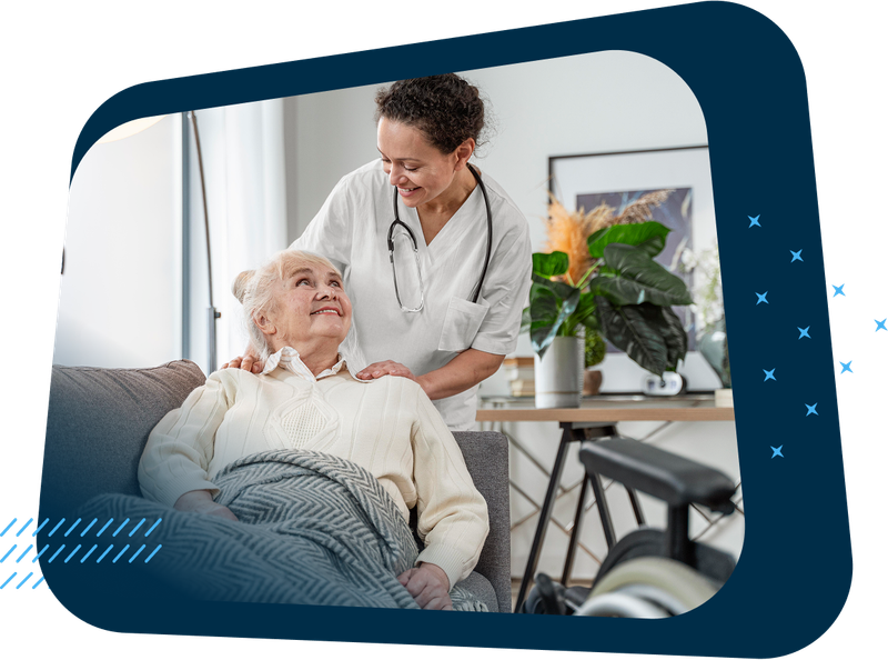 Family caregiver providing home care