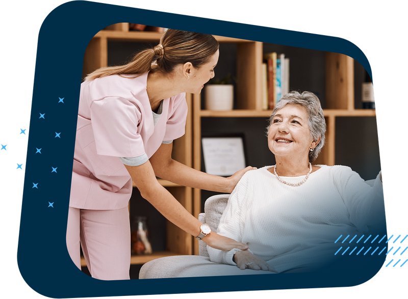 Home caregiver with a loved one